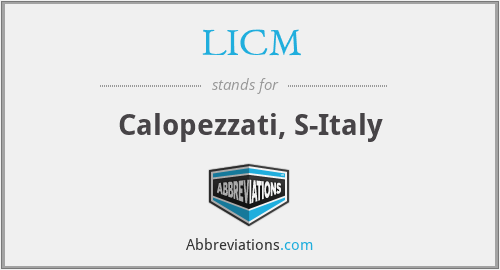 LICM - Calopezzati, S-Italy