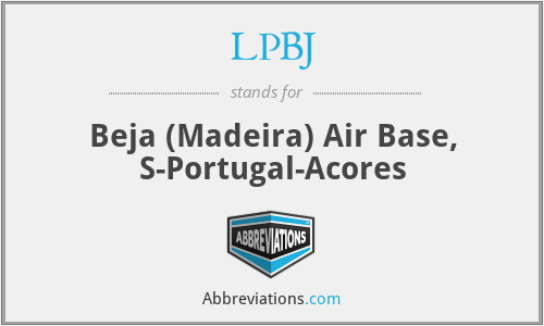 LPBJ - Beja (Madeira) Air Base, S-Portugal-Acores