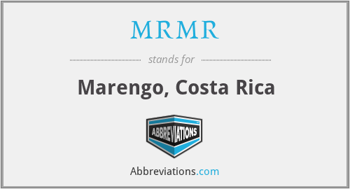 MRMR - Marengo, Costa Rica