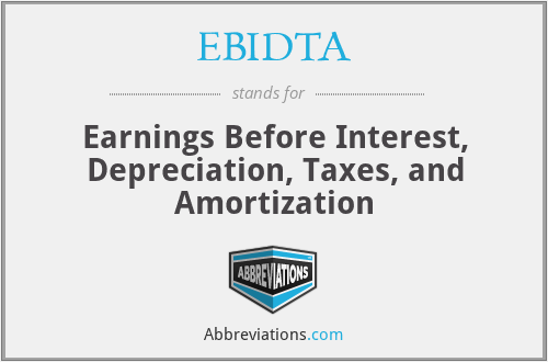 EBIDTA - Earnings Before Interest, Depreciation, Taxes, and Amortization
