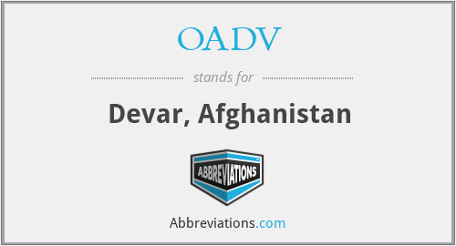 OADV - Devar, Afghanistan