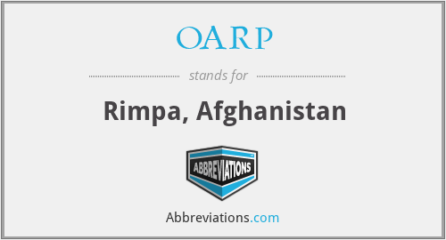 OARP - Rimpa, Afghanistan