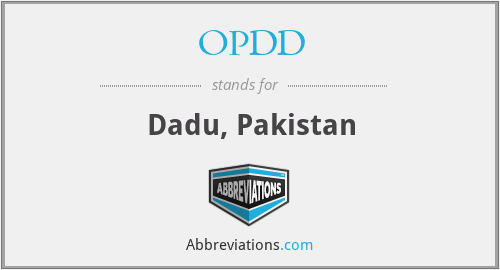 OPDD - Dadu, Pakistan