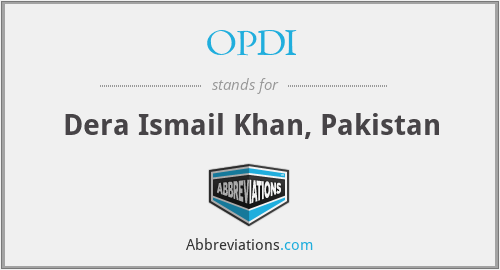 OPDI - Dera Ismail Khan, Pakistan