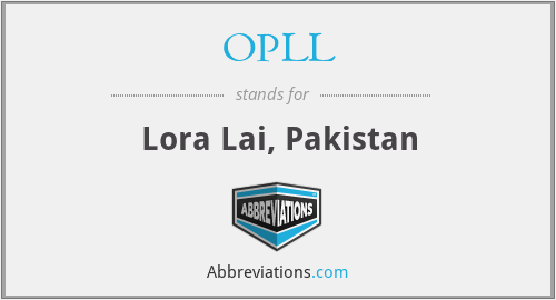 OPLL - Lora Lai, Pakistan