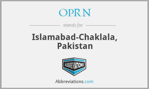 OPRN - Islamabad-Chaklala, Pakistan