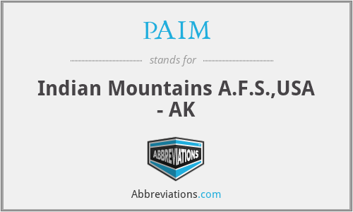 PAIM - Indian Mountains A.F.S.,USA - AK