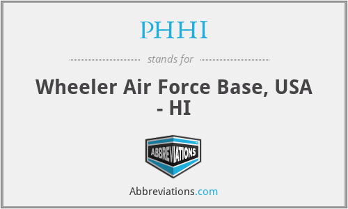 PHHI - Wheeler Air Force Base, USA - HI
