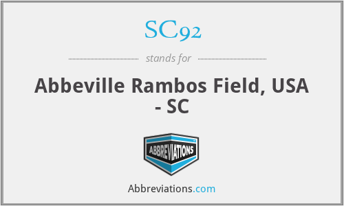 SC92 - Abbeville Rambos Field, USA - SC