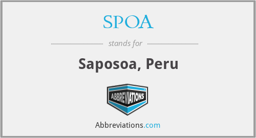 SPOA - Saposoa, Peru