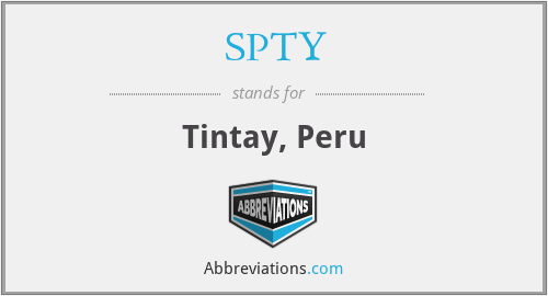 SPTY - Tintay, Peru