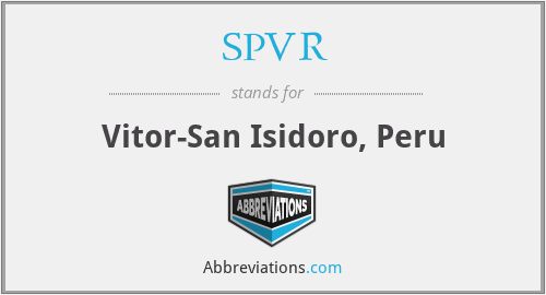 SPVR - Vitor-San Isidoro, Peru