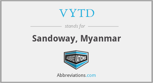 VYTD - Sandoway, Myanmar