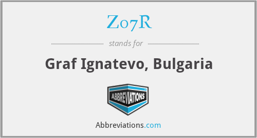 Z07R - Graf Ignatevo, Bulgaria
