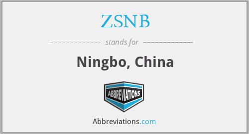 ZSNB - Ningbo, China