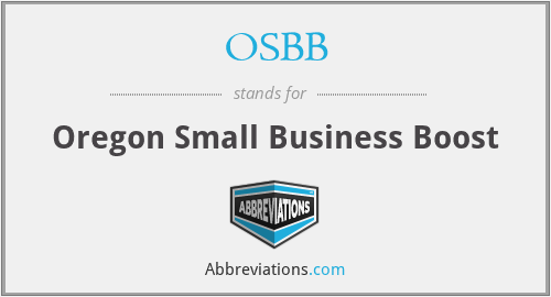 OSBB - Oregon Small Business Boost