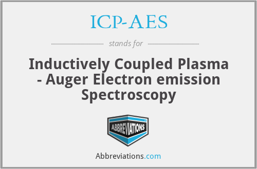 ICP-AES - Inductively Coupled Plasma - Auger Electron emission Spectroscopy