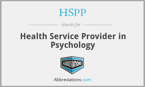 HSPP - Health Service Provider in Psychology