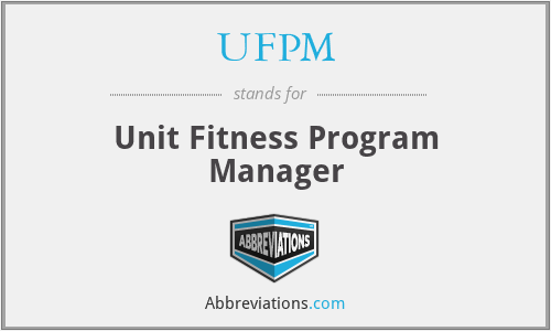 UFPM - Unit Fitness Program Manager