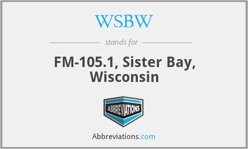 WSBW - FM-105.1, Sister Bay, Wisconsin