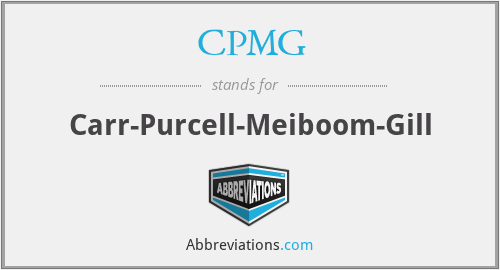 CPMG - Carr-Purcell-Meiboom-Gill