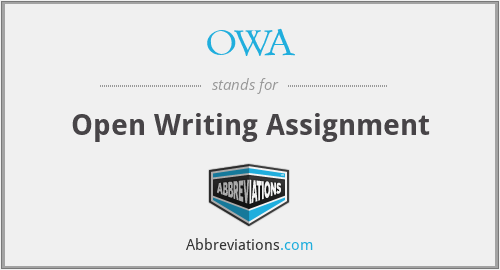 OWA - Open Writing Assignment