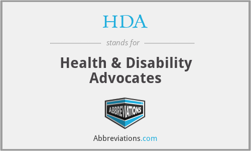 HDA - Health & Disability Advocates