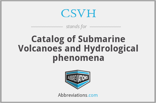 CSVH - Catalog of Submarine Volcanoes and Hydrological phenomena