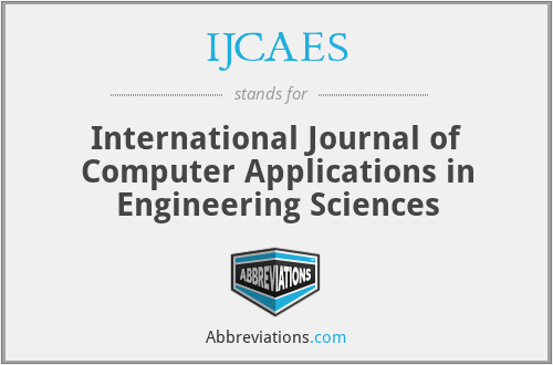 IJCAES - International Journal of Computer Applications in Engineering Sciences