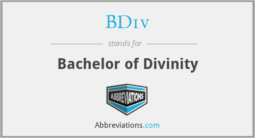 BDiv - Bachelor of Divinity
