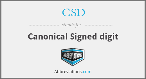 CSD - Canonical Signed digit