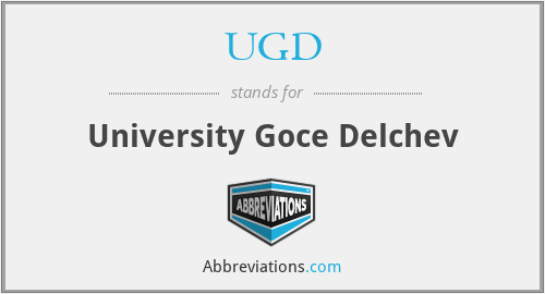 UGD - University Goce Delchev