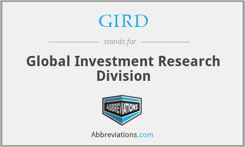 GIRD - Global Investment Research Division