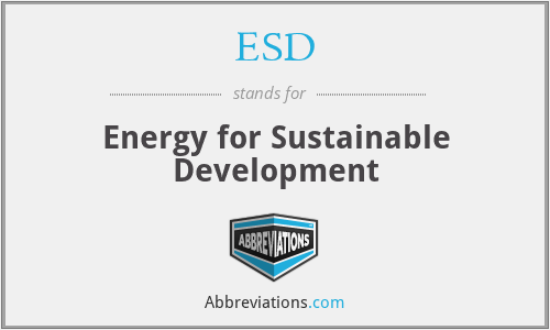 ESD - Energy for Sustainable Development