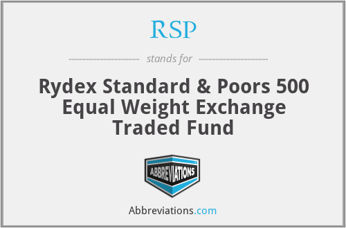 RSP - Rydex Standard & Poors 500 Equal Weight Exchange Traded Fund