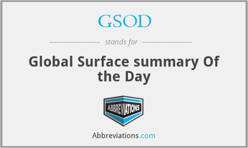 GSOD - Global Surface summary Of the Day