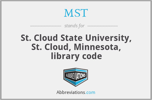MST - St. Cloud State University, St. Cloud, Minnesota, library code
