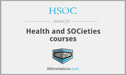HSOC - Health and SOCieties courses