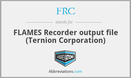 FRC - FLAMES Recorder output file (Ternion Corporation)