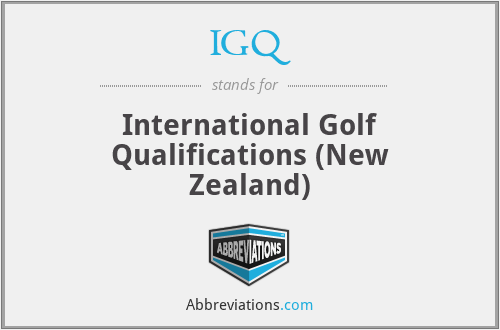 IGQ - International Golf Qualifications (New Zealand)