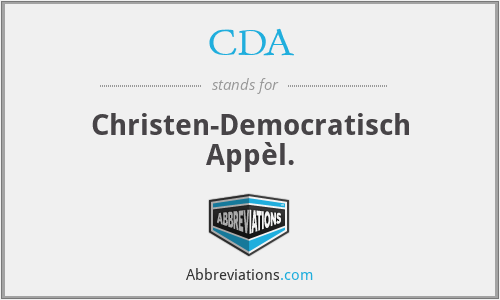CDA - Christen-Democratisch Appèl.