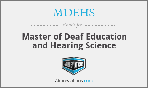MDEHS - Master of Deaf Education and Hearing Science