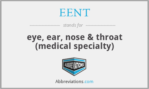 EENT - eye, ear, nose & throat (medical specialty)