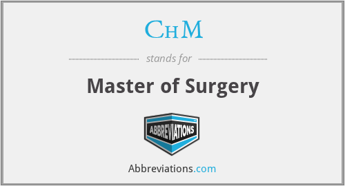 ChM - Master of Surgery