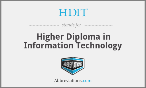 HDIT - Higher Diploma in Information Technology