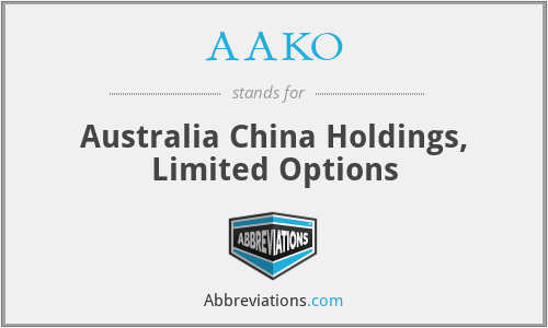 AAKO - Australia China Holdings, Limited Options