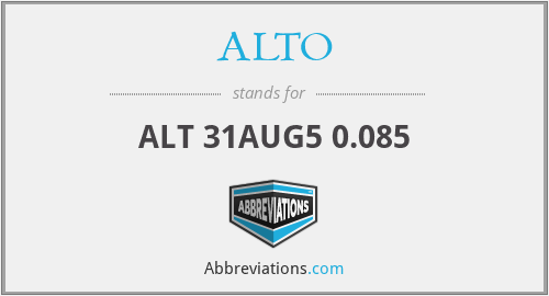 ALTO - ALT 31AUG5 0.085