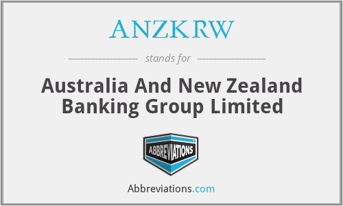 ANZKRW - Australia And New Zealand Banking Group Limited