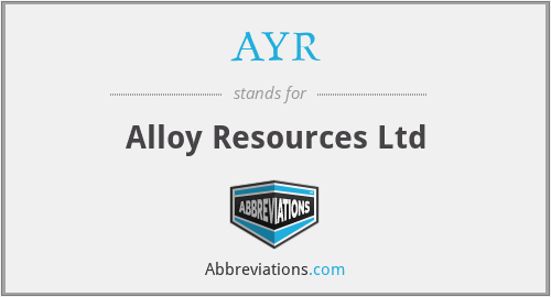 AYR - Alloy Resources Ltd