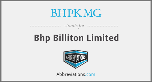 BHPKMG - Bhp Billiton Limited